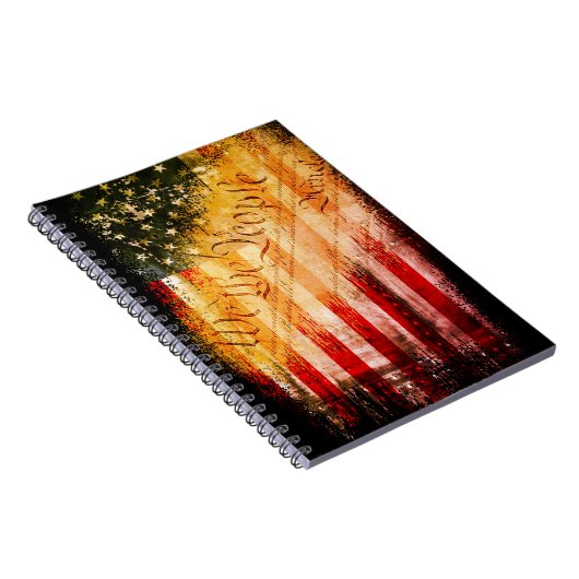 我々ザ・ピープルヴィンテージレトロロックアメリカ国旗 ノートブック (右側)