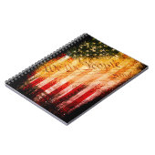 我々ザ・ピープルヴィンテージレトロロックアメリカ国旗 ノートブック (左側)