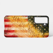 我々ザ・ピープルヴィンテージレトロロックアメリカ国旗 SAMSUNG GALAXYケース (裏面横)