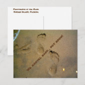 我々シャベル砂ではなく雪 – 砂の足跡 ポストカード (正面/裏面)