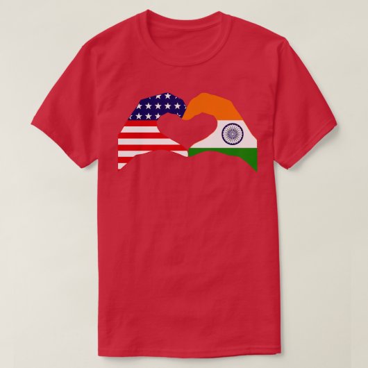 我々ハートアメリカのインド愛国国旗シリーズ Tシャツ (デザイン正面)