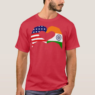 我々ハートアメリカのインド愛国国旗シリーズ Tシャツ