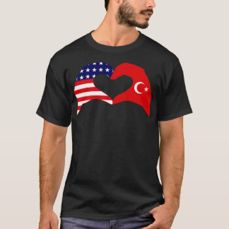 我々ハートアメリカのトルコ愛国国旗のシリーズ Tシャツ