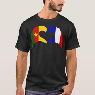 我々ハートカメルーンフランス多国籍パトリオットフラア Tシャツ