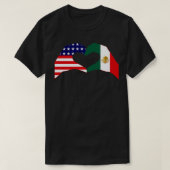 我々ハートUSAメキシコパトリオット国旗のシリーズ Tシャツ (デザイン正面)