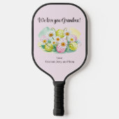 "我々パーソナライズされたは愛おばあちゃん"フローラデザイン ピックルボールラケット (裏面)