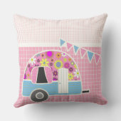 我々ピンクのブルーキャンパ転がンレトロかわいい クッション (裏面)