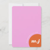 我々ピンクモダン&オはっきりしたレンジレトロ抽象芸術 招待状 (裏面)