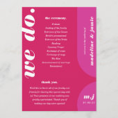 我々ピンクレトロスタイル結婚のサービスの順序を行う プログラム (正面)