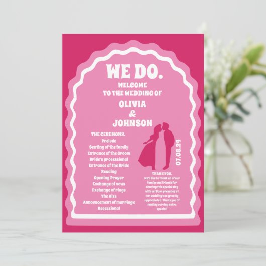 我々ピンクレトロ結婚Archのサービスの順序 プログラム (スタンド正面)