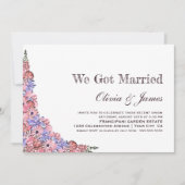 我々ピンク得のフローラ結婚式レセプション 招待状 (正面)