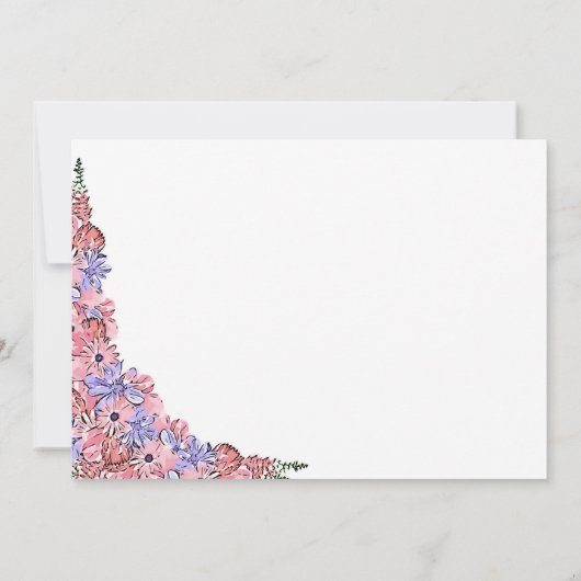 我々ピンク得のフローラ結婚式レセプション 招待状 (裏面)