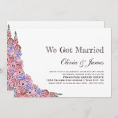 我々ピンク得のフローラ結婚式レセプション 招待状 (正面/裏面)