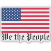 我々ピープルアメリカンフラッグカーウィンドウデカール シール (正面)