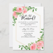 我々ピ得ンク結婚したフローラ結婚の駆け落ち 招待状 (正面)