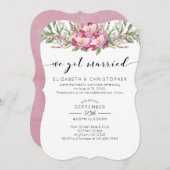 我々ピ得ンク結婚したフローラ結婚の駆け落ち 招待状 (正面/裏面)