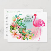 我々フロリダピンクフラミンゴフローラニューホームに移動 案内ポストカード (正面/裏面)