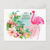我々フロリダピンクフラミンゴフローラニューホームに移動 案内ポストカード (正面)