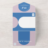 我々ブルーモダン&パーはっきりしたプルレトロ抽象芸術 オールインワン招待状 (外側)