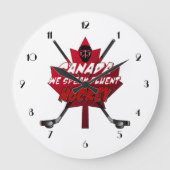 我々ペラテ話ィーなホッケーカナダのユーモア時計 ラージ壁時計 (正面)