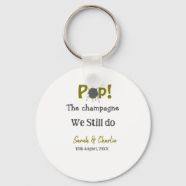 我々ポップ・アートのはまだ金ゴールドグレーのカップルnamを行うシャンパン キーホルダー