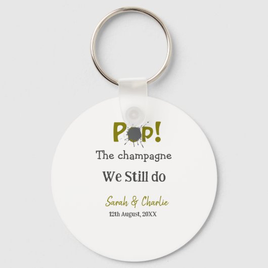 我々ポップ・アートのはまだ金ゴールドグレーのカップルnamを行うシャンパン キーホルダー (正面)