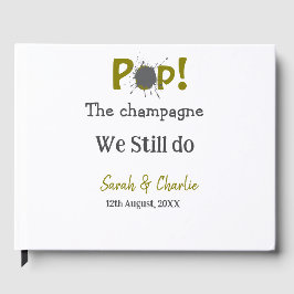 我々ポップ・アートのはまだ金ゴールドグレーのカップルnamを行うシャンパン ゲストブック