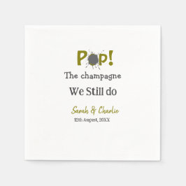 我々ポップ・アートのはまだ金ゴールドグレーのカップルnamを行うシャンパン スタンダードカクテルナプキン