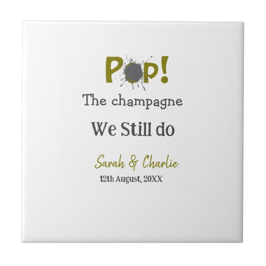 我々ポップ・アートのはまだ金ゴールドグレーのカップルnamを行うシャンパン タイル (正面)