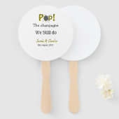 我々ポップ・アートのはまだ金ゴールドグレーのカップルnamを行うシャンパン ハンドファン (正面&裏面)