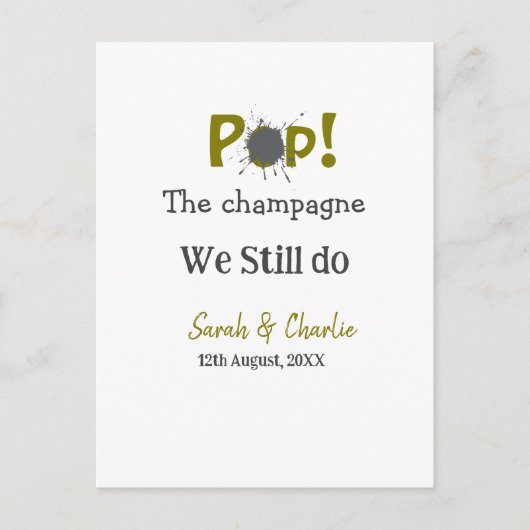 我々ポップ・アートのはまだ金ゴールドグレーのカップルnamを行うシャンパン ポストカード (正面)