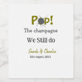 我々ポップ・アートのはまだ金ゴールドグレーのカップルnamを行うシャンパン ワインラベル (シングルラベル)