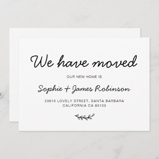 我々ミニマルは、新しい住宅引越し発表を引っ越した 招待状 (正面/裏面)