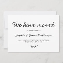 我々ミニマルは、新しい住宅引越し発表を引っ越した