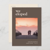 我々ミニマルはAnnouncementフォトブラウンクリーム 案内ポストカード (正面/裏面)