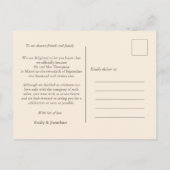 我々ミニマルはAnnouncementフォトブラウンクリーム 案内ポストカード (裏面)