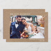 我々ミニマ得モダンリストのシンプルクラフトカード サンキューカード (正面/裏面)