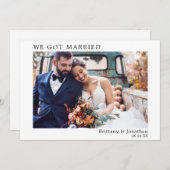 我々ミニマ得モダンリストのシンプル サンキューカード (正面/裏面)