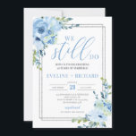 我々モダンはまだ手書きブルーフローラシルバー 招待状<br><div class="desc">手書モダンきブルーフローラシルバー我々はまだ招待を行う連絡、私は一致する項目やカスタマイズのための赤面バラ©</div>