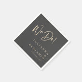 我々モダンはエレガントカスタムブラック結婚ベージュ スタンダードカクテルナプキン (角)