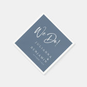 我々モダンはエレガントカスタム石板ブ結婚ルー スタンダードカクテルナプキン (角)