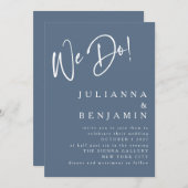 我々モダンはエレガント石板結婚ー 招待状 (正面/裏面)