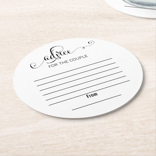 我々モダンはスクリプトの結婚アドバイス紙コースターを行う ラウンドペーパーコースター (アングル)
