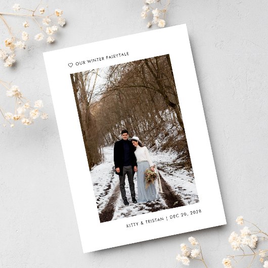 我々モダンはミニマル休日の冬の結婚式を駆け落ちた 案内状