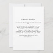 我々モダンはミニマル休日の冬の結婚式を駆け落ちた 案内状 (裏面)