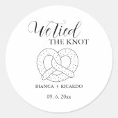 我々モダンは結び目プレッツェルの好意バッグの結婚 ラウンドシール (正面)