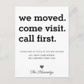我々モダンは訪問コール来ファーストタイポグラフィを移動 案内ポストカード (正面)