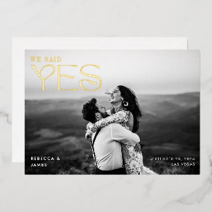 我々モダンは、Yes写真の飛び結婚出し 箔招待状