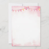 我々リトル女性のカーボーイウエスタンファーストロデオ誕生日 招待状 (裏面)