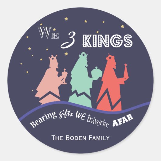 我々三人の王 | Blue Holidayスタンプ ラウンドシール (正面)